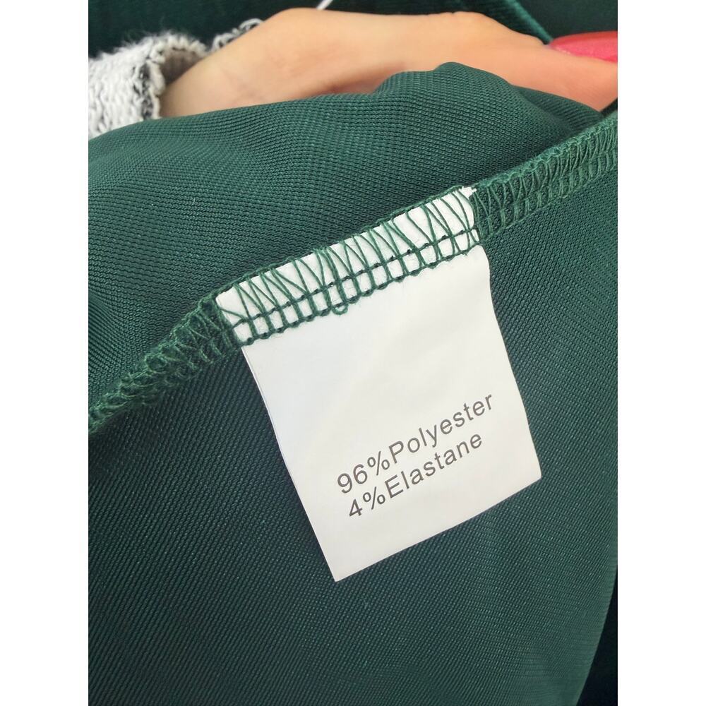 Emerald Green Velvet Dress • V-Neck• Smocked Waist • Bell Sleeve • Romantic Boho - Picture 6 of 10